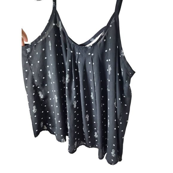 Torrid Pineapple Print Georgette Cross-Cross Back Tank Top Women’s Size 0 Large - Picture 4 of 6